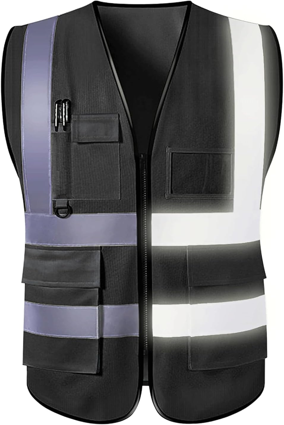 Safety Vest Pockets And Zipper Reflective Suit For Running Sports