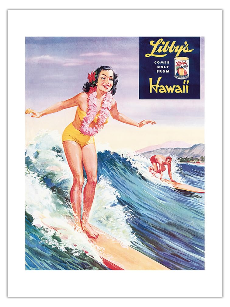 Amazon.com: Libby's Pineapple Hawaii - Surfer Girl - Vintage