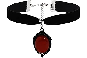Victorian Red Gem Choker: Gothic Jewelry for Elegant Nights