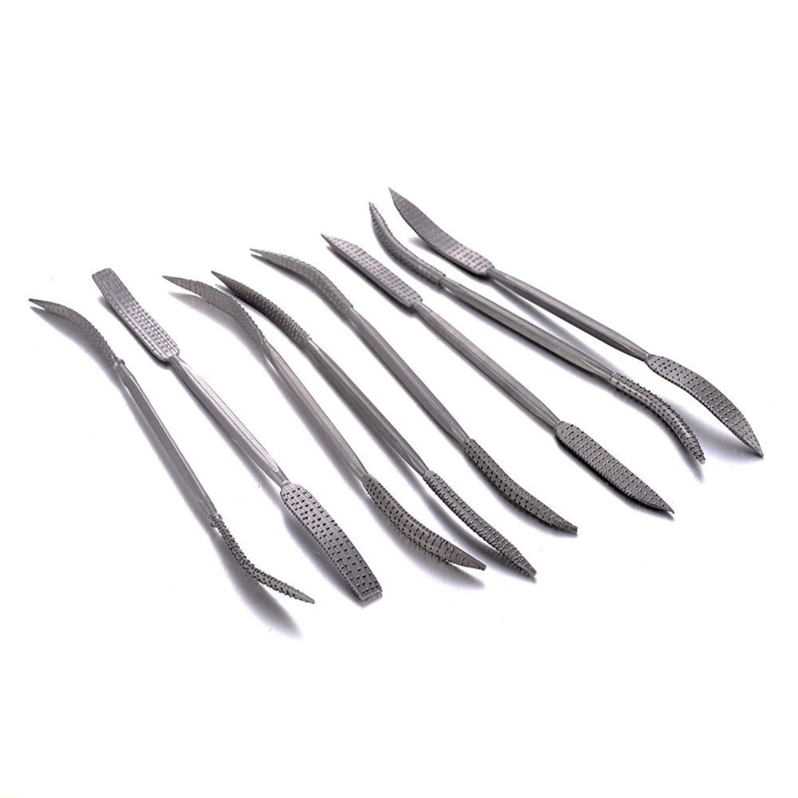 Ouyoo 8Pcs Mini Wood Working Rasp Riffler File Set Double Ended Coarse Hand Tool 190Mm, File Set, Riffler File Set,Stone Rifflers