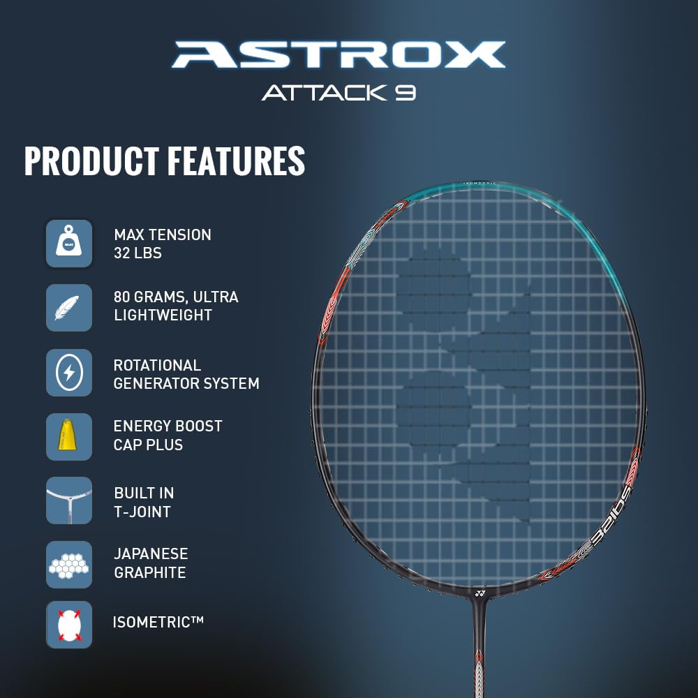 Yonex Racchetta da Badminton Astrox Attack 9