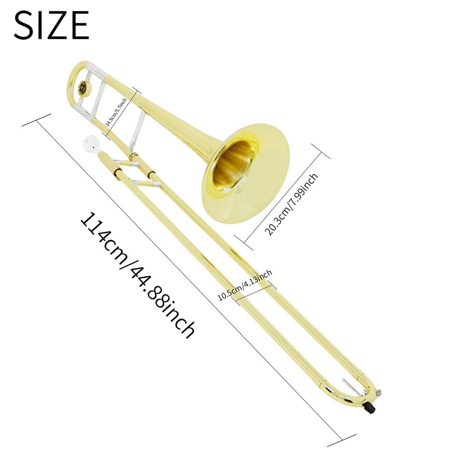 Alt-B-Posaune Messingkorpus Gold Set Inkl. Reinigungstuchbox Profiposaune