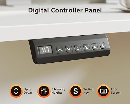 Miniatura 6 de Casaottima Escritorio eléctrico reversible en forma de L de 63 pulgadas, escritorio de pie de esquina ajustable en altura, mesa de elevación