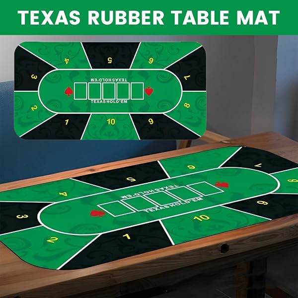 Tappetino Da Gioco Per Tavolo Poker, Dotato Di Sacca Di Stoccaggio, Per Texas Hold'Em Poker Black Jack Roulette, Poker Verde 60 X 120 cm - 3