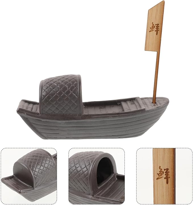 Plato decorativo recipiente sushi forma bote pequeño miniatura 8