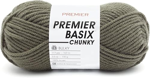 Miniatura 9 de Premier Yarns Basix - Hilo grueso, perfecto para manualidades rápidas, peso voluminoso, hilo acrílico, negro, 3.5 onzas, 117 yardas