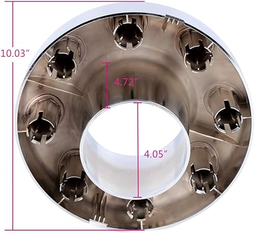 Vista 11 de GRAND ORANGE 4 tapas centrales de rueda cromadas para llantas de remolque de 3 1/4 pulgadas, 3.25 pulgadas, orificio central, rayado ligero Ajuste