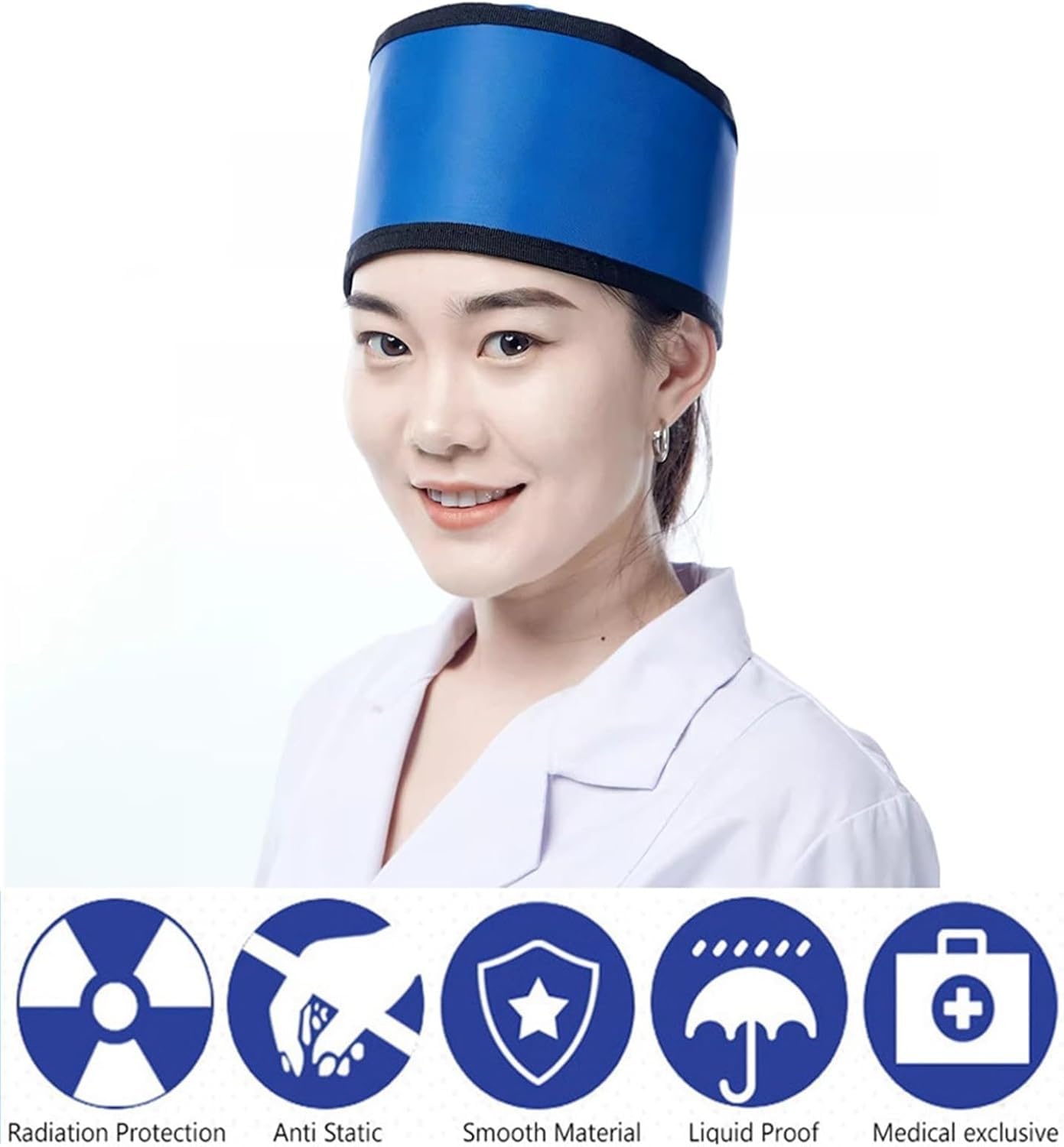 Tabliers de protection contre les rayons X en plom Chapeau en plomb, cagoule de protection contre les rayons X, vêtements en caoutchouc et plomb, casque de protection contre les radiations(0.5 mmpb)