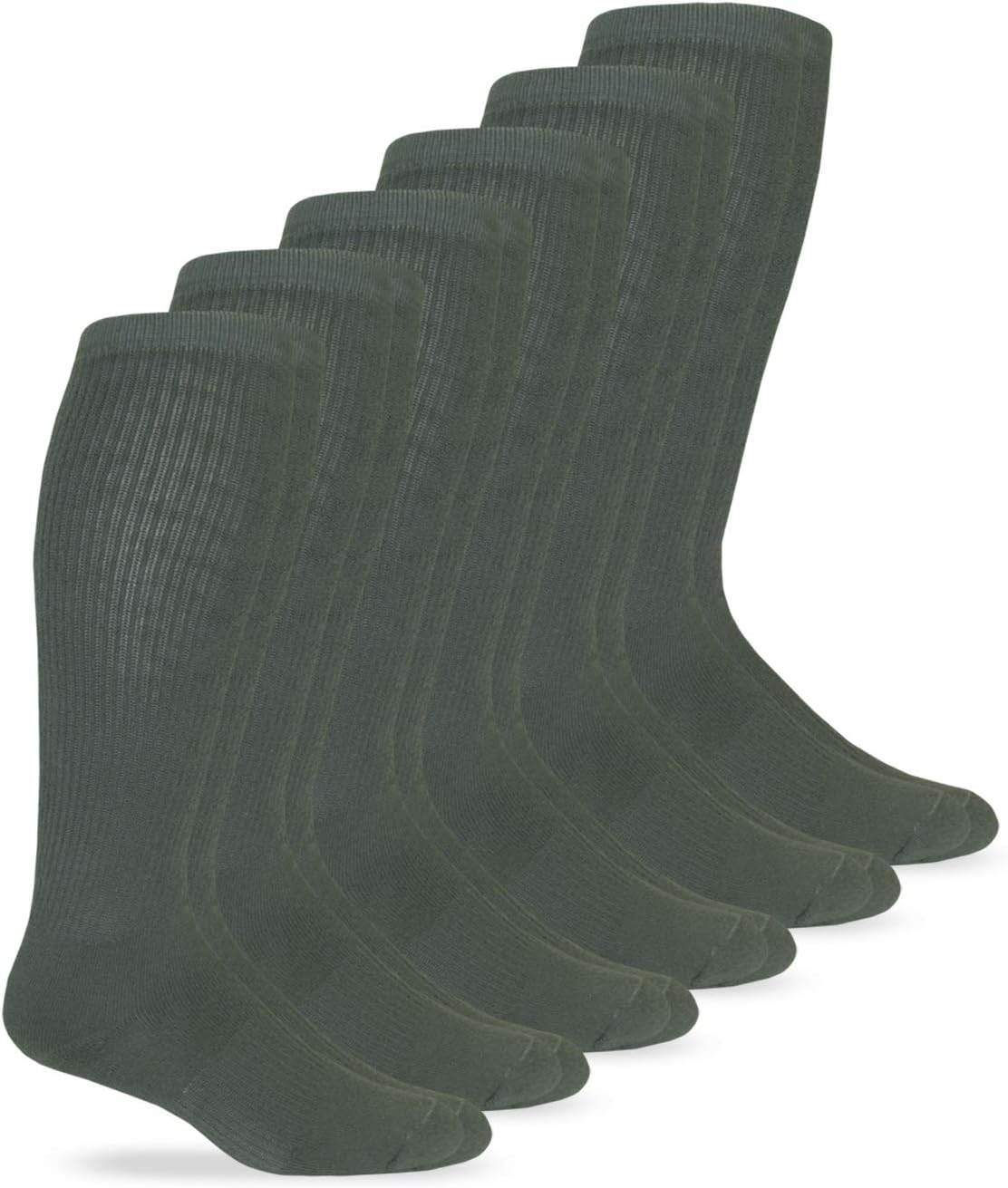 Mens Military Half Cushion Wool Combat over the Calf Boot Socks 6 Pair Pack