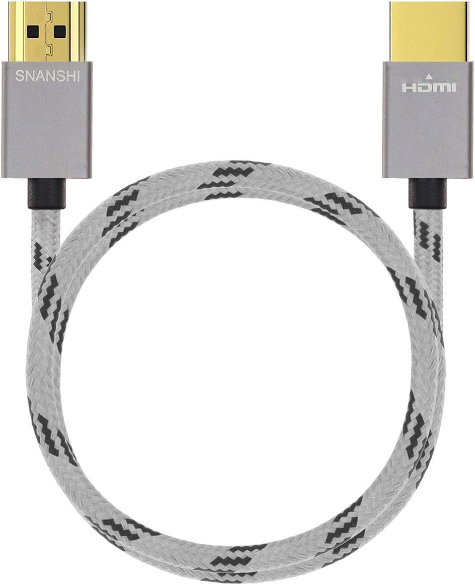 HDMI Cable 10 ft, SNANSHI 4k HDMI Cable High Speed HDMI 2.0 Cable Super Slim Nylon Braided Aluminum Shell HDMI Cord for UHD TV, Blu-ray Player, Xbox, PS4/3, PC
