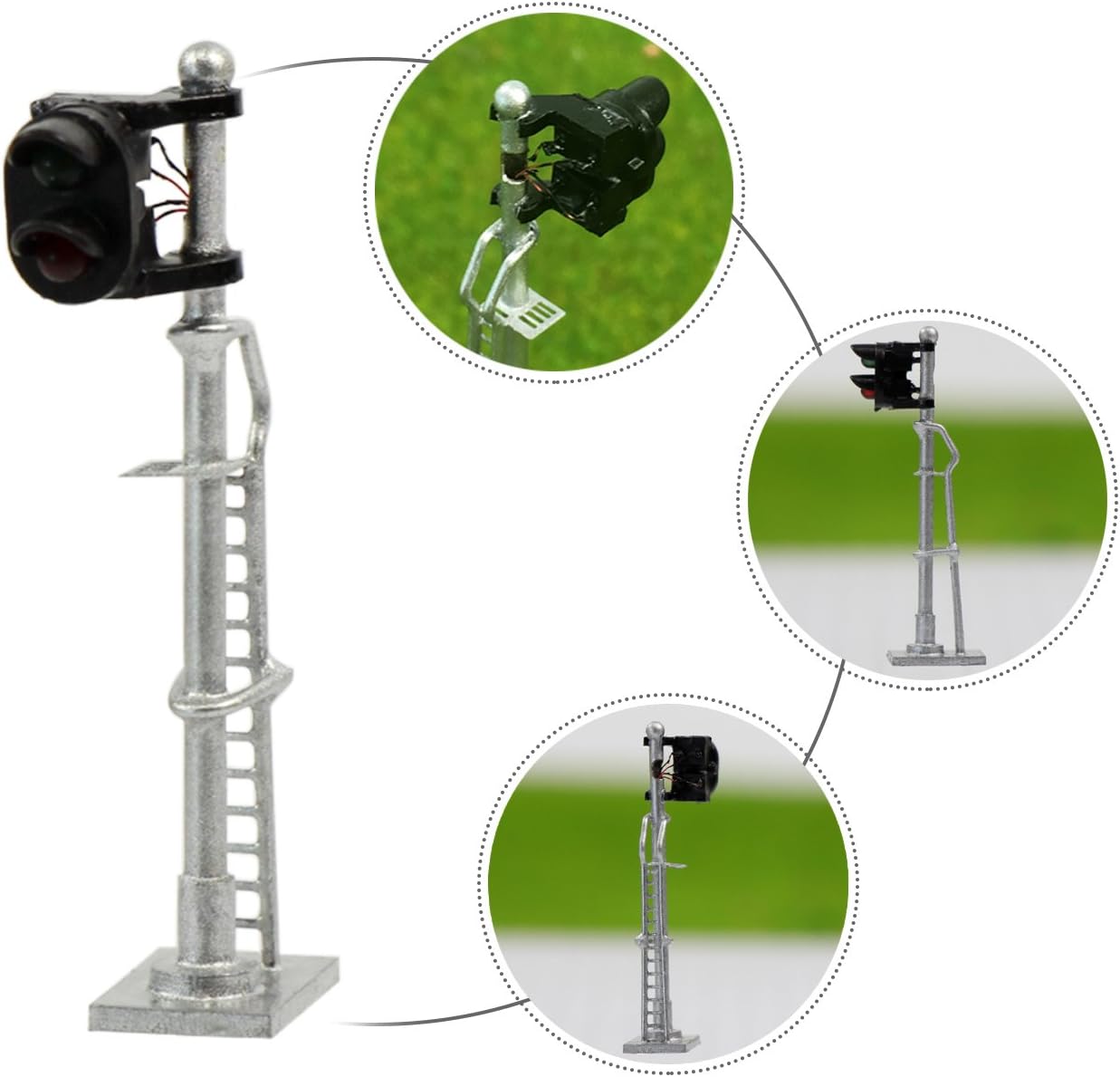 JTD1503GR 3PCS N Scale Green-Red Traffic Lights for Model Railroad