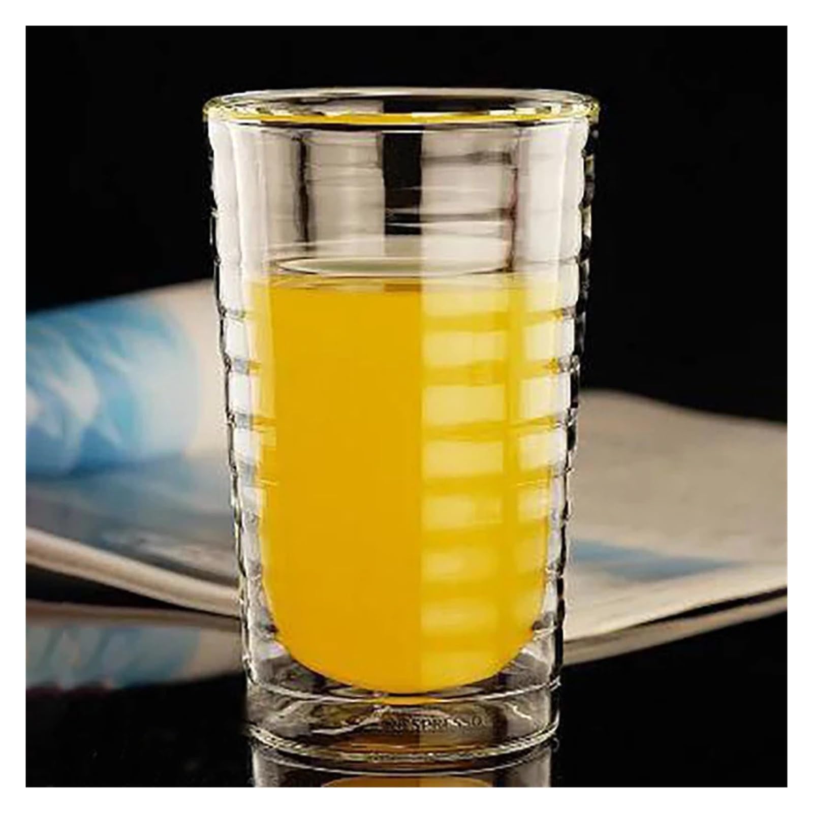 Odporny na ciepło podwójny szklany kubek do kawy, ręcznie robiony kreatywny kubek do kawy do zimnych napojów, przezroczyste szklanki (350 ml, 4 szt.)