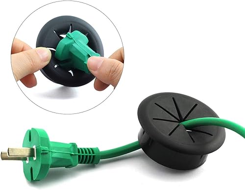 Miniatura 4 de HJ Garden 2 ojales flexibles de escritorio de 2-3/8 pulgadas, organizador de alambre, cubierta de agujero para administrar y ocultar cables de