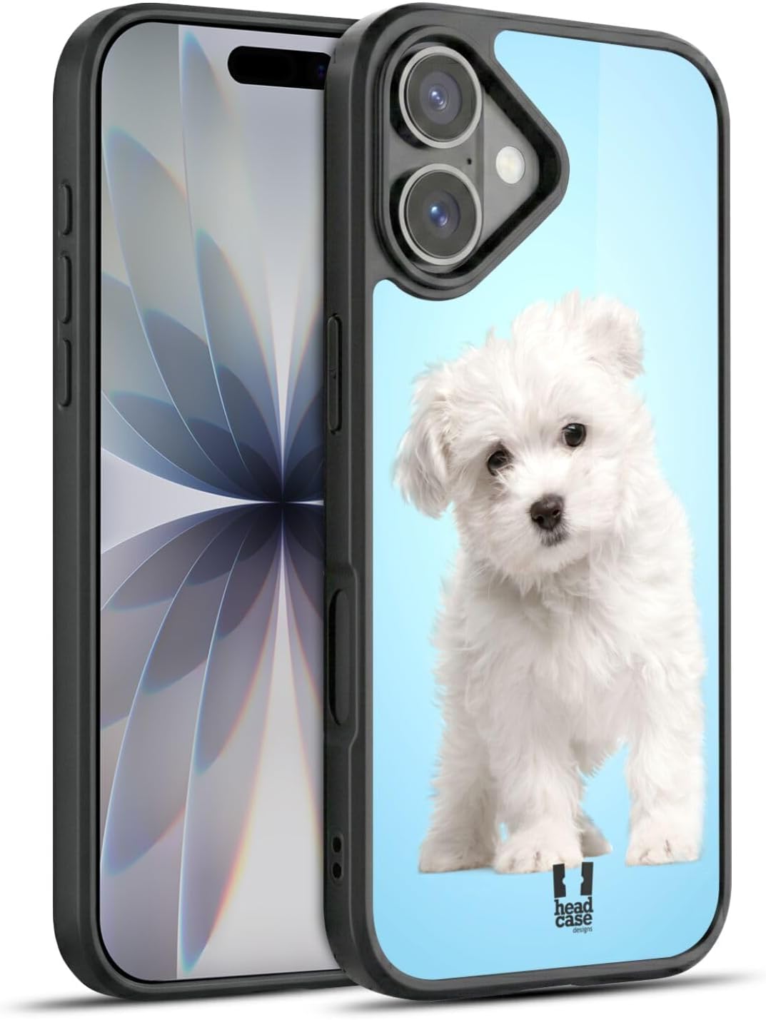 Head Case Designs Maltese Puppy Popular Dog Breeds Gel Armor Case [Military Grade Drop Protection] Compatible with Apple iPhone 17