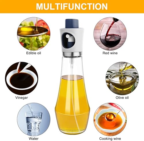 Miniatura 5 de SUINARIM Glsaa Oil Sprayer for Cooking 230ml Oil Mister Sprayer Rotatable Dust Cover Olive Oil Sprayer for Kitchen,BBQ,Baking Roasting Oil Mister