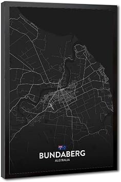 Bundaberg AU Posters Prints Canvas Decorations Paintings Black And White Wall Art For Offices Living Rooms And Bedrooms Minimalist Style Black Hanging Frames 08x12in