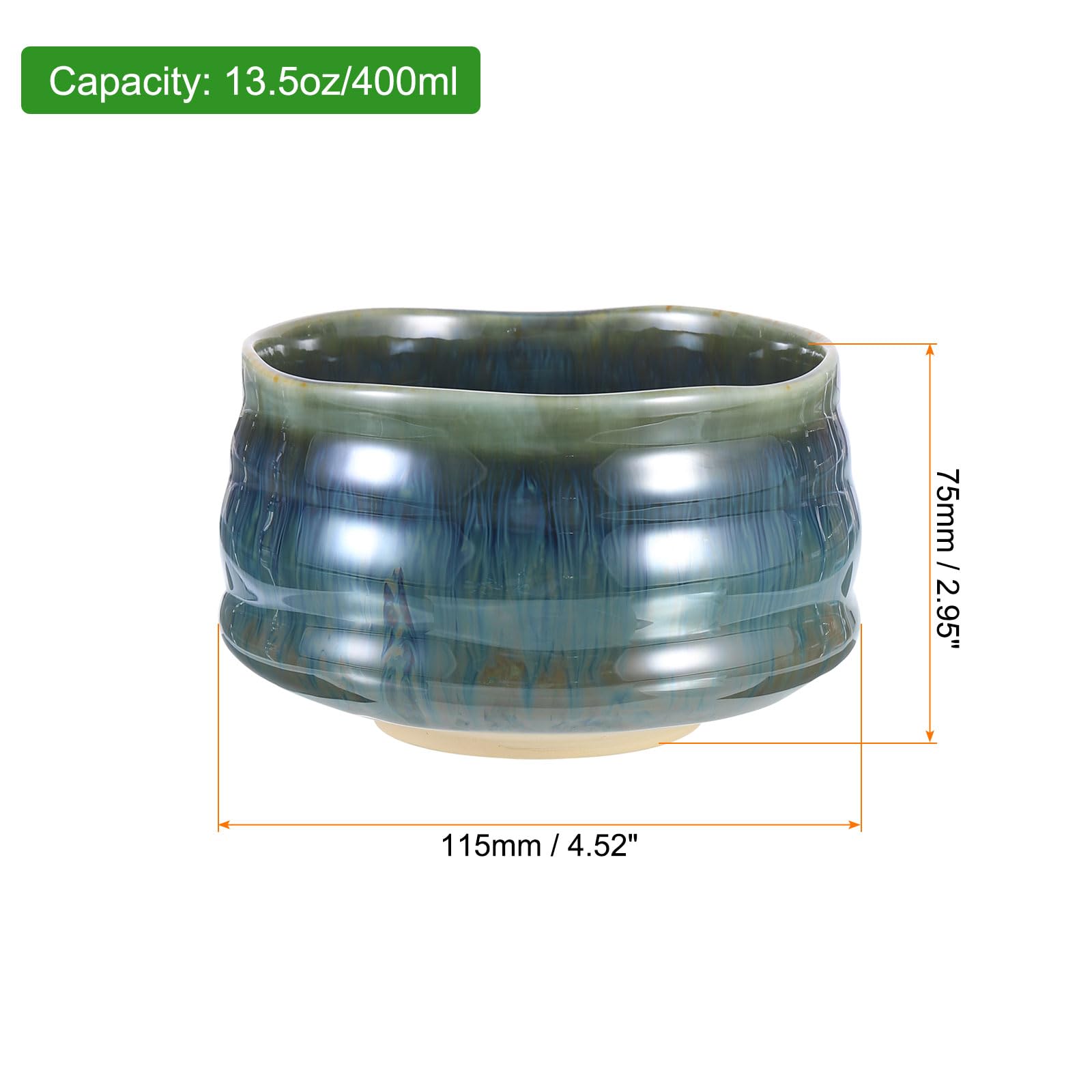 QUARKZMAN Ciotola Matcha Chawan Giapponese Ciotola Da Tè Matcha Tazza Da Tè Verde Artigianale Ceramica Matcha Cerimoniale Per Cerimonia Del Tè Verde Scuro