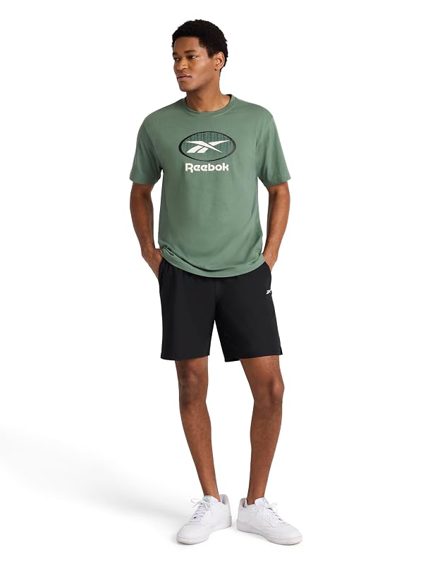 Reebok Men’s Revolve Double-Knit 8” Cargo Short, Standard Fit, Lightweight Poly Double-Knit Fabric, Black, Medium by Reebok - Used condition - Image 3