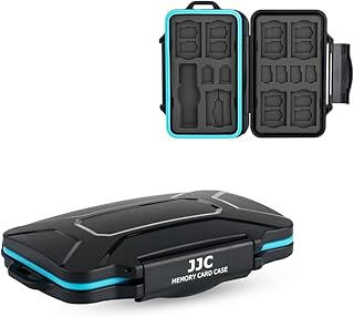 JJC SD Card Case Micro SD Card Case TF Card Case SD Card Holder Micro SD Card Holder TF Card Holder with USB 3.0 Card Reader for 7 SD Card and 16 Micro SD Card/TF Card,Water-Resistant and Shockproof
