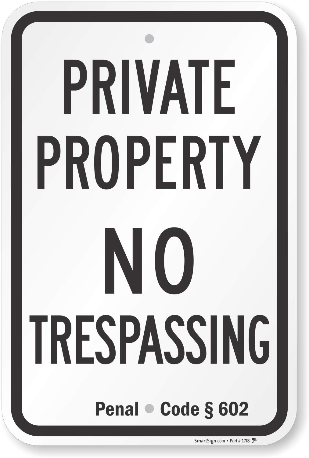 Doninex Large (4 Pack) Private Property No Trespassing Sign