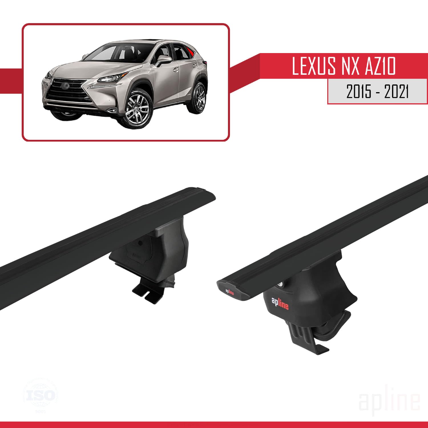 Barres de toit Thunder pour LEXUS NX (AZ10) 2015-2021 avec rails intégrés