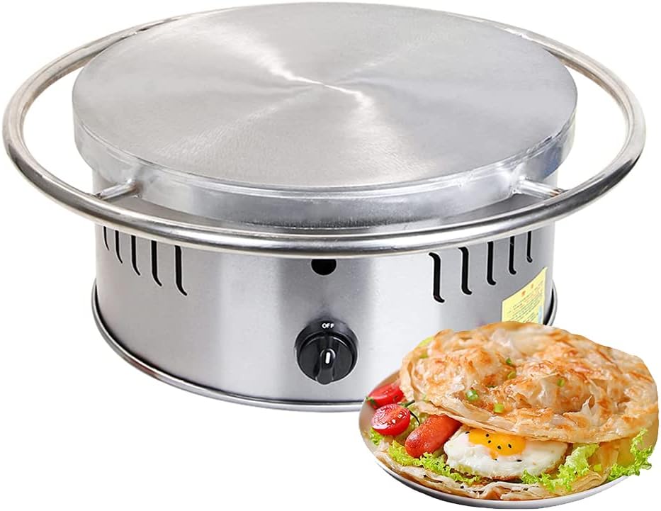 Non Stick Pancake Baking Tray, Household and Commercial Pancake Revolving Gas Fast Heating Snack Pancake Machine