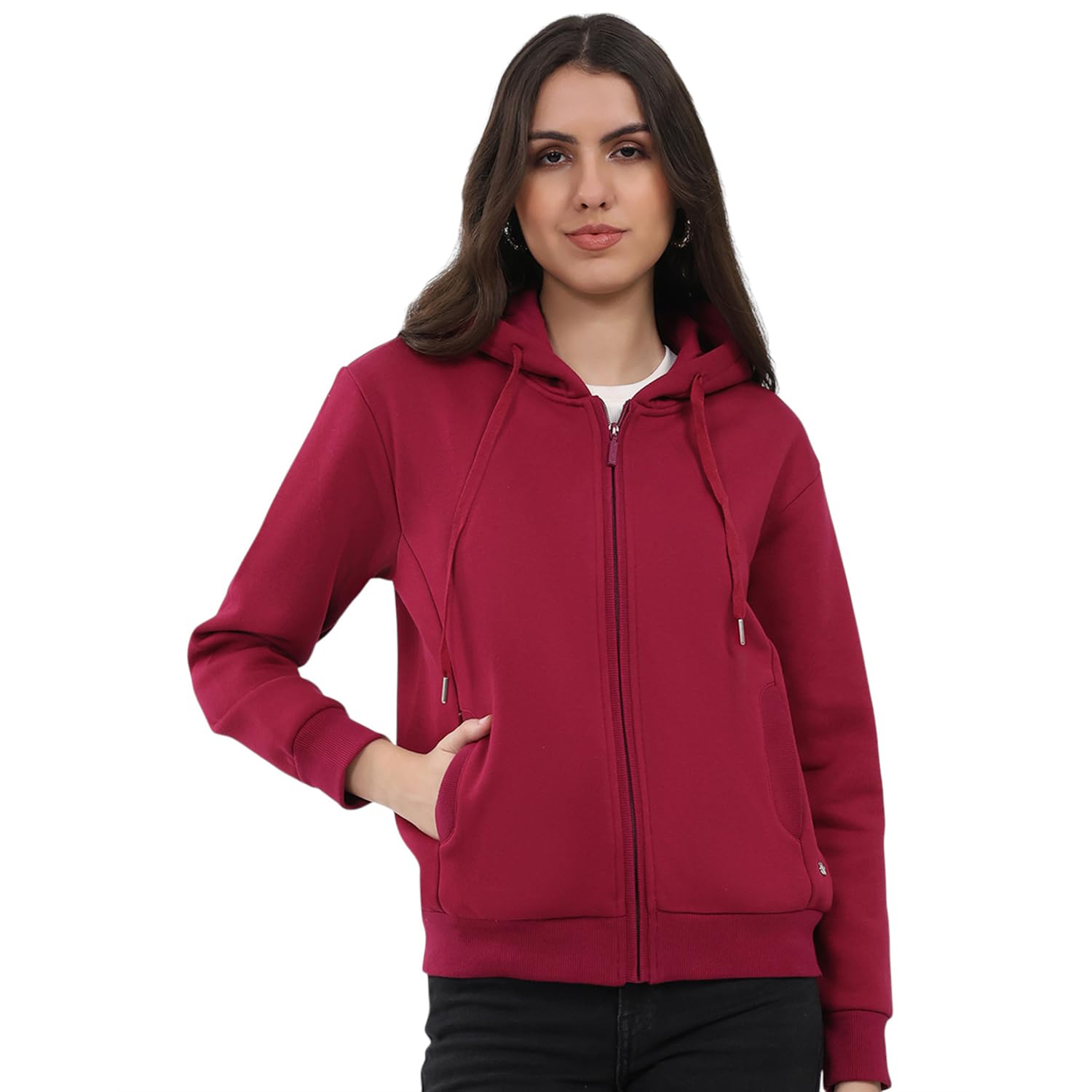 monte carlo Women’s Regular Fit Solid Hooded Neck Full Sleeve Winter Sweatshirt | Cozy Warm Fabric | Stylish Hoodie Design | Comfortable Layered Winter Wear for Women (Pack of 1)-picture-32