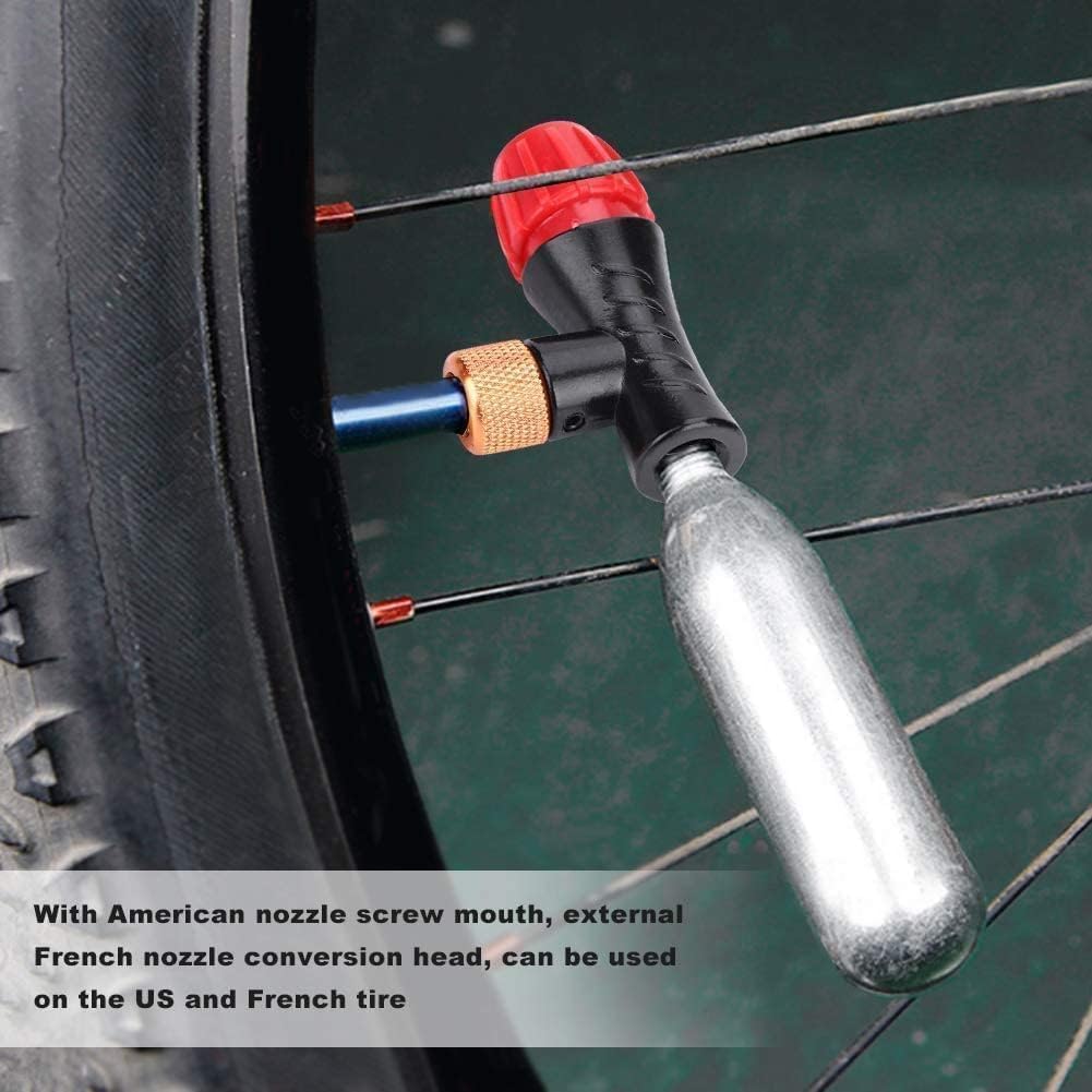 Gonfleur De Pneus Co2, Co2 Inflator, Mountain Road Adapter Pump Mini Portable Air Inflator Tire Dual Valve