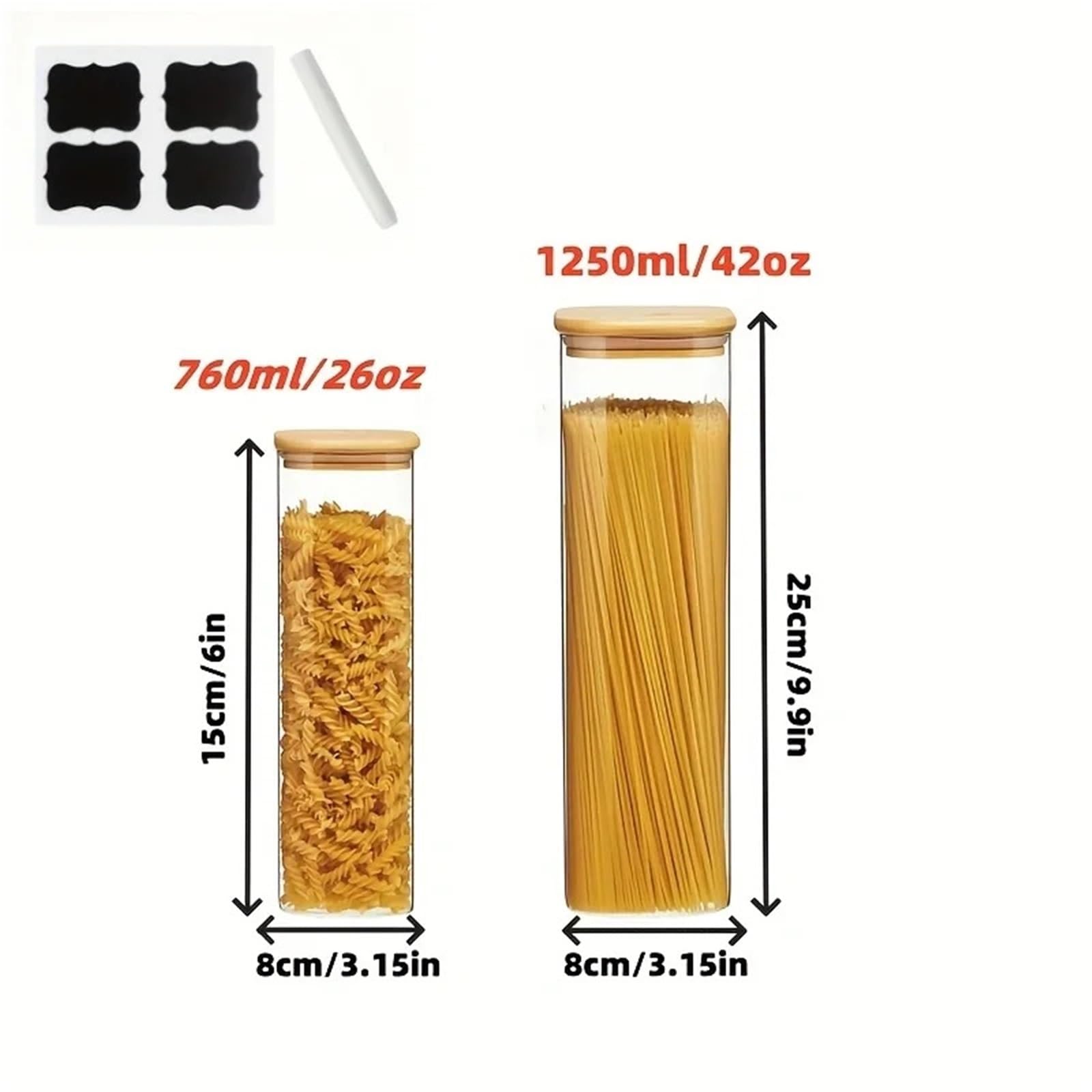 Vorratsdosen Mit Deckel FüR Spaghetti Vorratsbehälter, quadratisch, Holzdeckel, for Küche, Speisekammer, Lebensmittel, Party, Honig