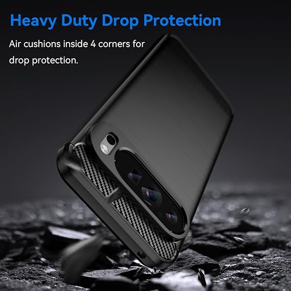 Case for Pixel 9 Pro XL Case/for Google 9ProXL GGX8B Cases, Slim Fit Cover TPU Rubber Shockproof Anti-Scratch Protective Phone Cover for Google Pixel 9 Pro XL Black
