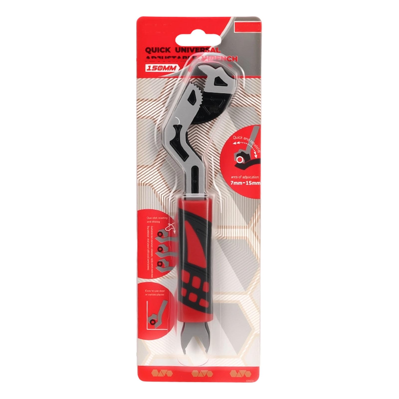 Rgybao D Triple Side Jaw Adjustable Spanner Selflocking Wrench Ergonomic Grip For Secure Nut Bolt Maintenance Pipe Clamp Multifunctional