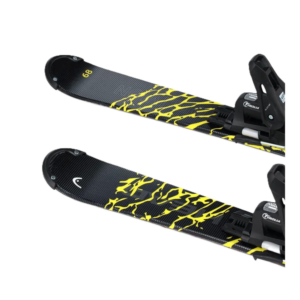 Head Oblivion Team Kids Alpine Skis w/ JRS Gripwalk Bindings (Black/Yellow, 107cm w/ JRS 4.5)