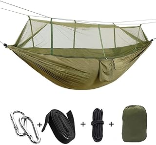 KEPEAK Camping Hammock with Net Netting, Single & Double Tree Hammock Net, Lightweight Nylon Portable Hammock for Backpacking, Camping, Travel, Beach, Yard