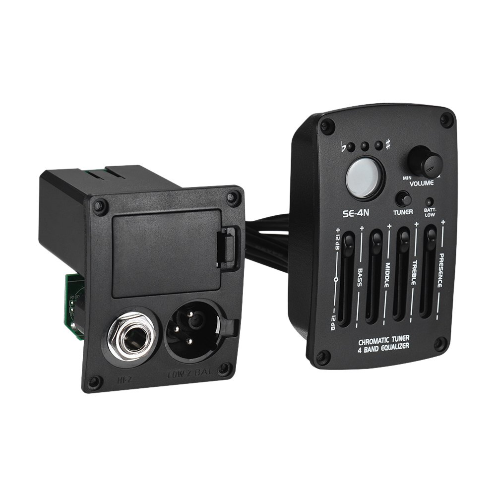 Buy Acoustic Guitar Pickup 4 Bands EQ Equalizer Preamp Piezo Pickup