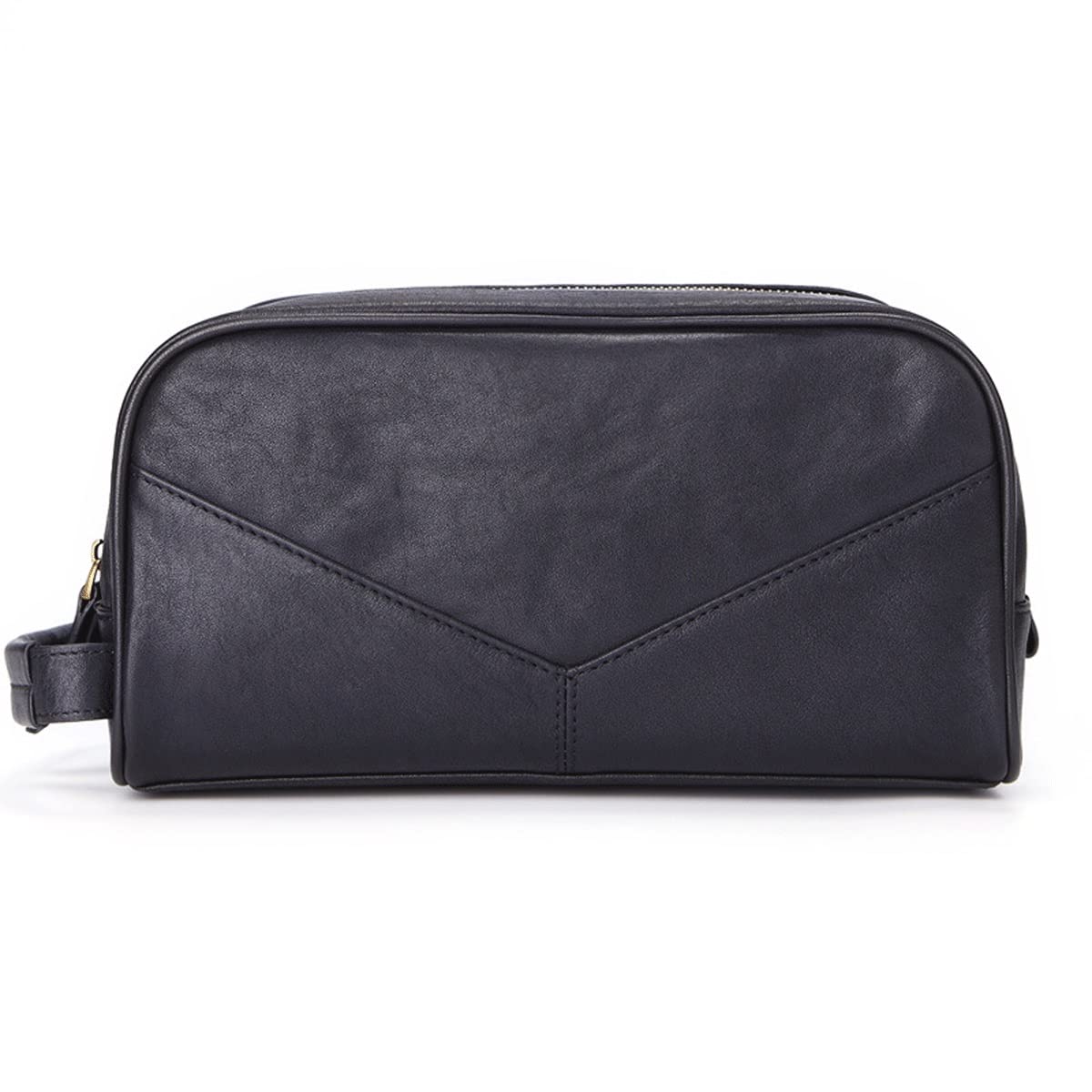Bolsa de Viaje de Aseo de Cuero Genuino for Hombres y Mujeres, Bolsa de Afeitar Organizador de baño, Organizador de Kit de Aseo