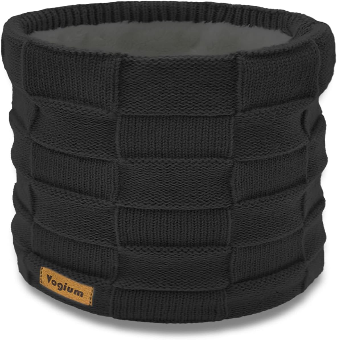 Adults Knit Thermal Neck Warmer Gaiter | Windproof Fleece-Lined Face Mask | Unisex Winter Scarf for Work & Ski Gear