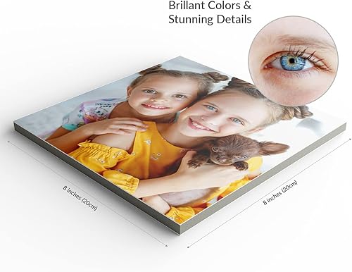 Miniatura 5 de MIXPIX Azulejos fotográficos personalizados para pared, 8 x 8 pulgadas, collage de tablero de fotos personalizado, alternativa a impresión en