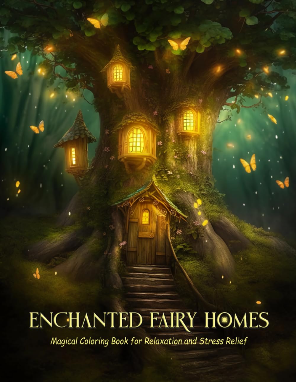 Enchanted Fairy Homes: A Magical Grayscale Coloring Book for Relaxation, Mindfulness, and Stress Relief
