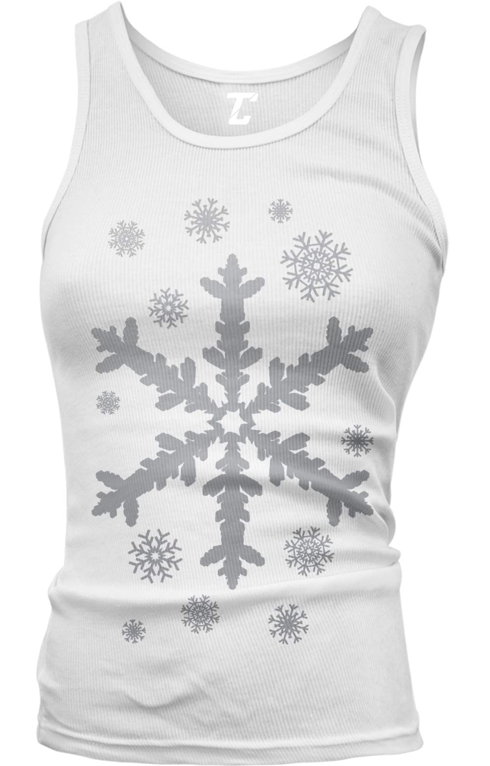 Silver Snowflakes - Xmas Christmas Juniors Tank Top