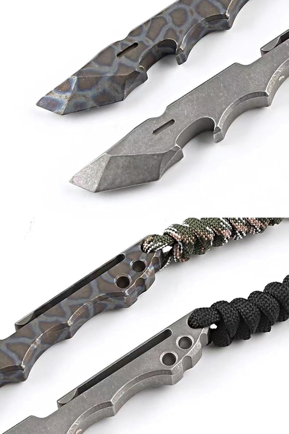 Titanium Pry Bar, Outdoor Multi-functional Pry Bar EDC Tools, Mini Pry Bar with Crowbar, Bottle Opener, Pocket Clip and Lanyard Hole (Multicolor)