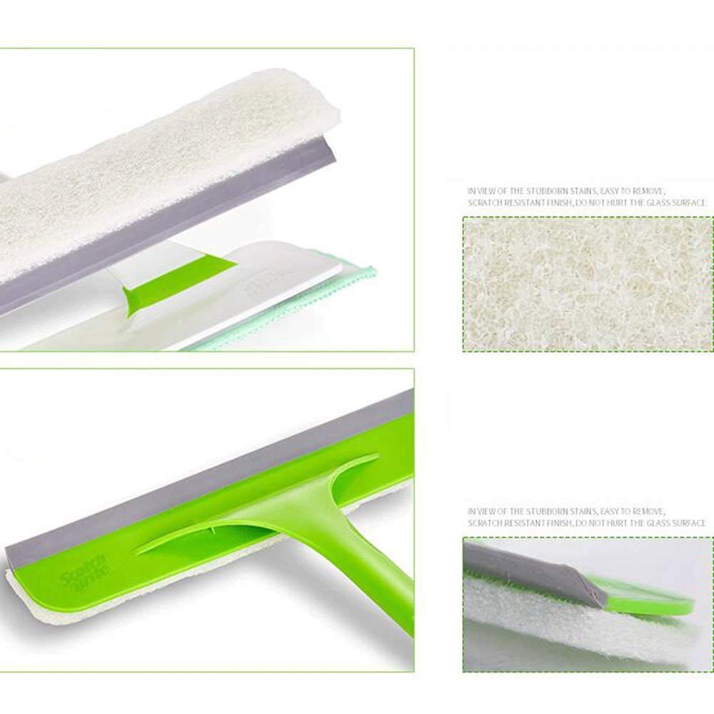 Limpiaparabrisas - Escurridor de Ventana Limpiador de Ventana telescópico Limpieza Profesional Cepillo de Microfibra Desmontable y raspador de Goma