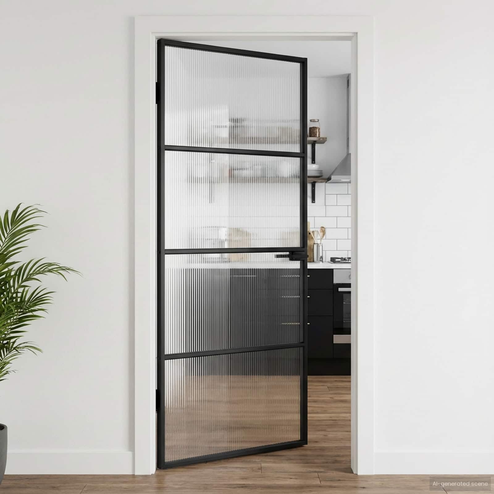 vidaXL Porte de maison 93 x 201,5 x 3,5 cm Aluminium et Verre Trempé, Porte intérieure élégante, rectangulaire et moderne, avec verre trempé, cadre en aluminium, pour maison et bureau