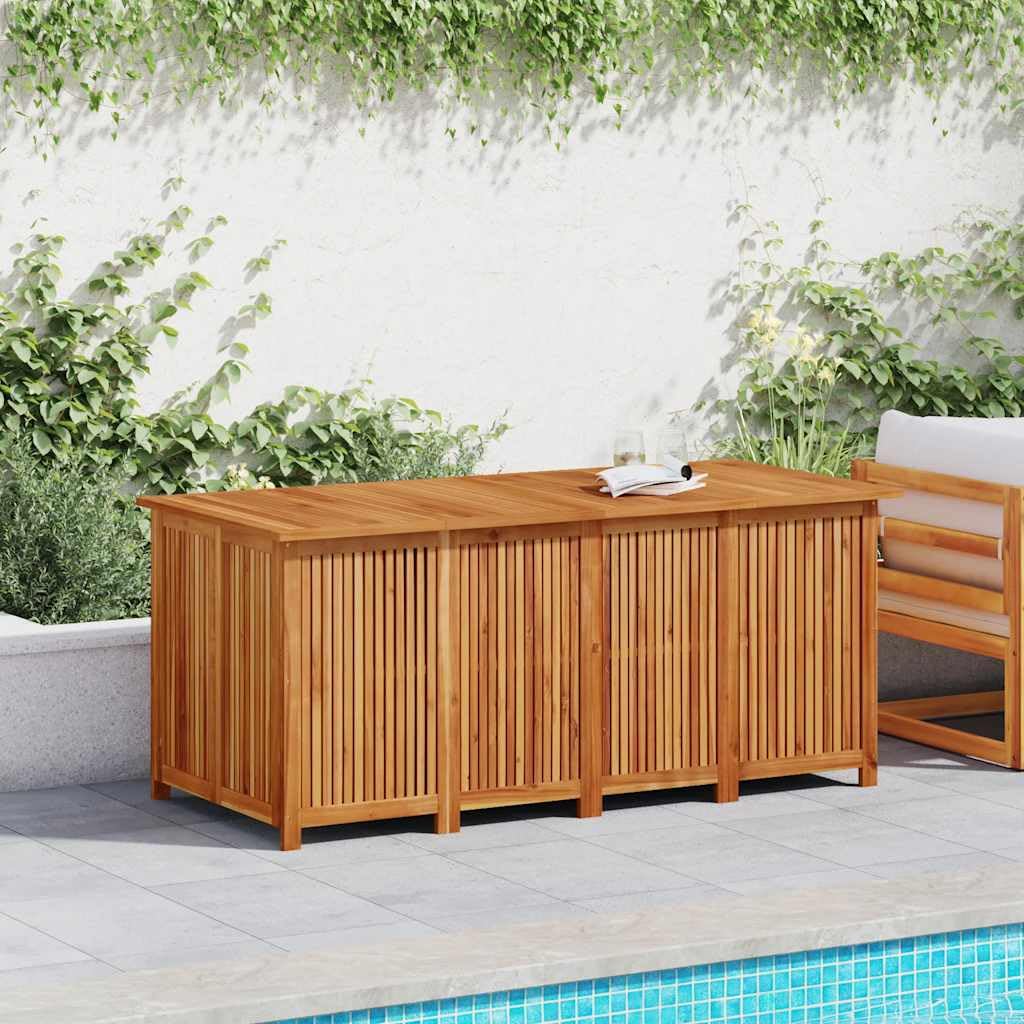 vidaXL Caja de almacenaje de jardín Madera Maciza Acacia 200x80x75 cm, Muebles de jardín, Caja de almacenaje de Exterior, Cofre de Herramientas