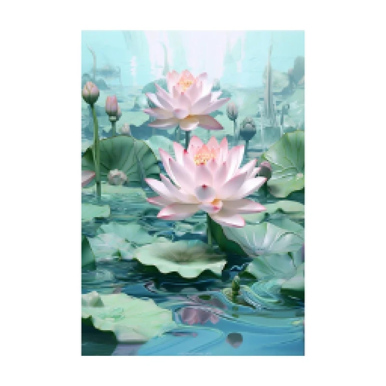 Affiche fleur lotus pour habiller un grand mur vide de salon
