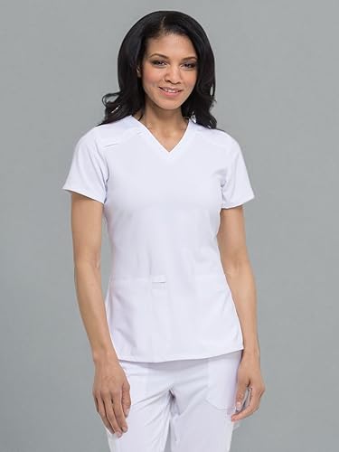 Vista 9 de Dickies EDS Essentials - Ropa quirúrgica con cuello en V para mujer con elástico en cuatro direcciones y absorbe la humedad, DK615