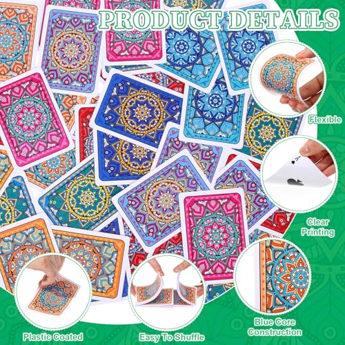 Zubebe 48 Pack Decks of Nertz Card Game Bulk Standard Playing Cards Mandalas Theme Playing Card Multiplayer Solitaire Cards Compatible with Poker, Blackjack, Rummy, Go Fish, Bridge (12 Colors) by Zubebe - Image 3