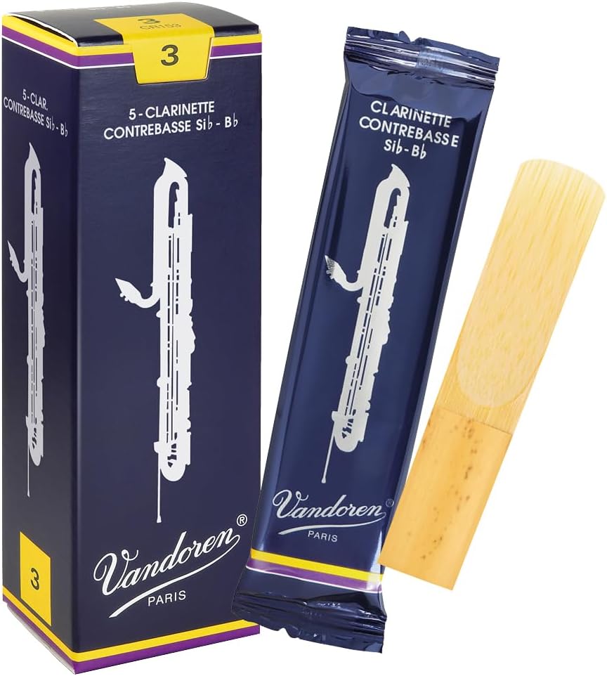 Vandoren CR153 Contrabass Clarinet Traditional Reeds Strength 3; Box of 5