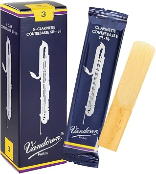 Vandoren CR153 Contrabass Clarinet Traditional Reeds Strength 3; Box of 5