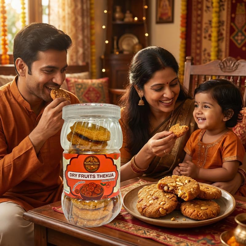 Image of MumMum Treats Dry Fruit Thekua 350g | Authentic Bihari Sweet | Wholesome Snack with Premium Dry Fruits