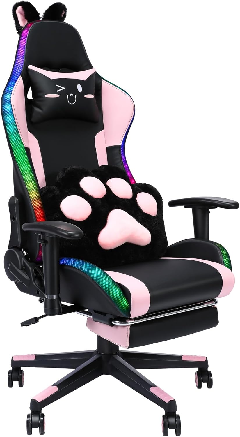 Ergonomic Gaming Chair with Speakers, RGB Lights, Bahrain Ubuy